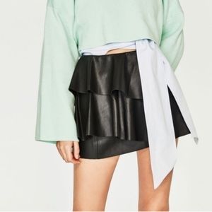 Zara Faux Leather Mini Skirt